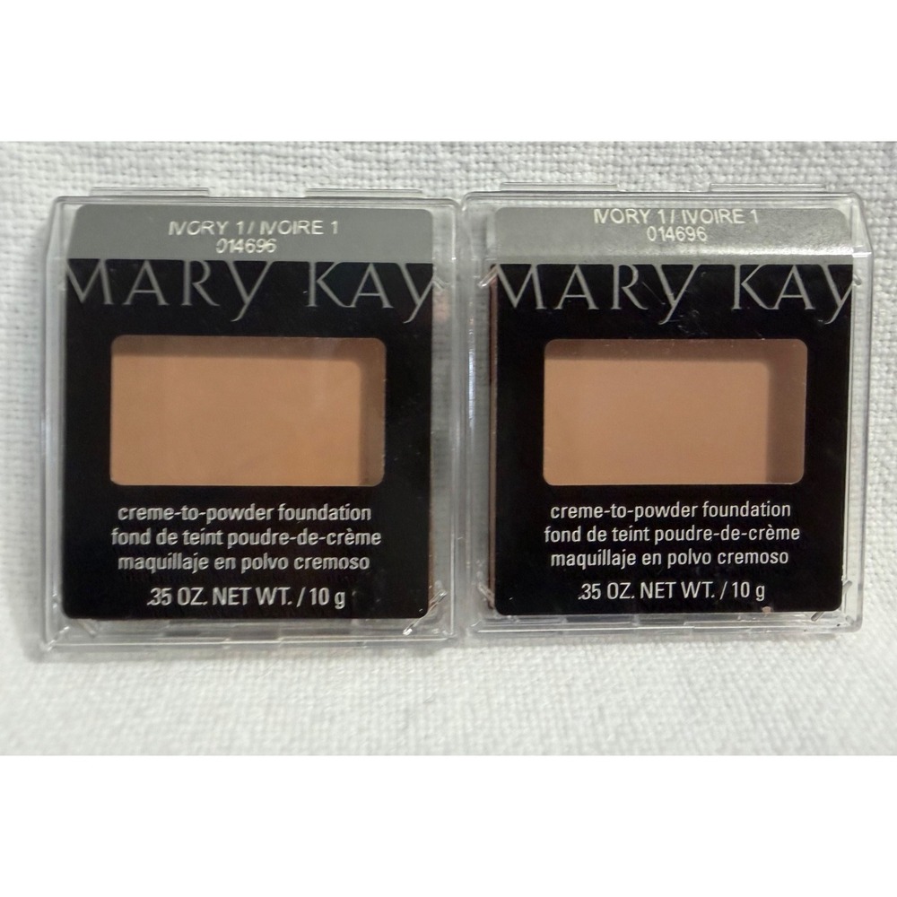 2 Mary Kay Creme to Powder Foundation IVORY 1 Full Size Set of TWO - Picture 1 of 3
